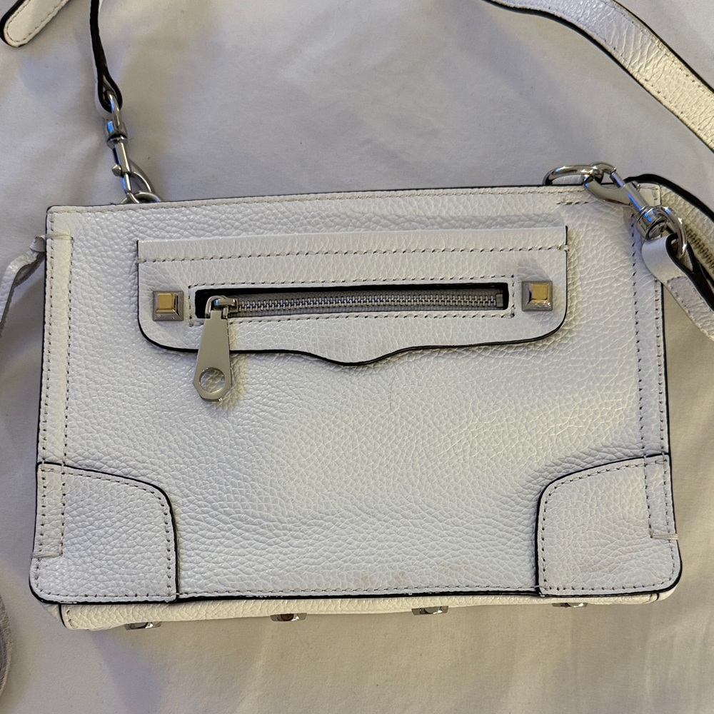 Rebecca Minkoff White Pebbled Leather Crossbody Bag - Picture 2 of 8
